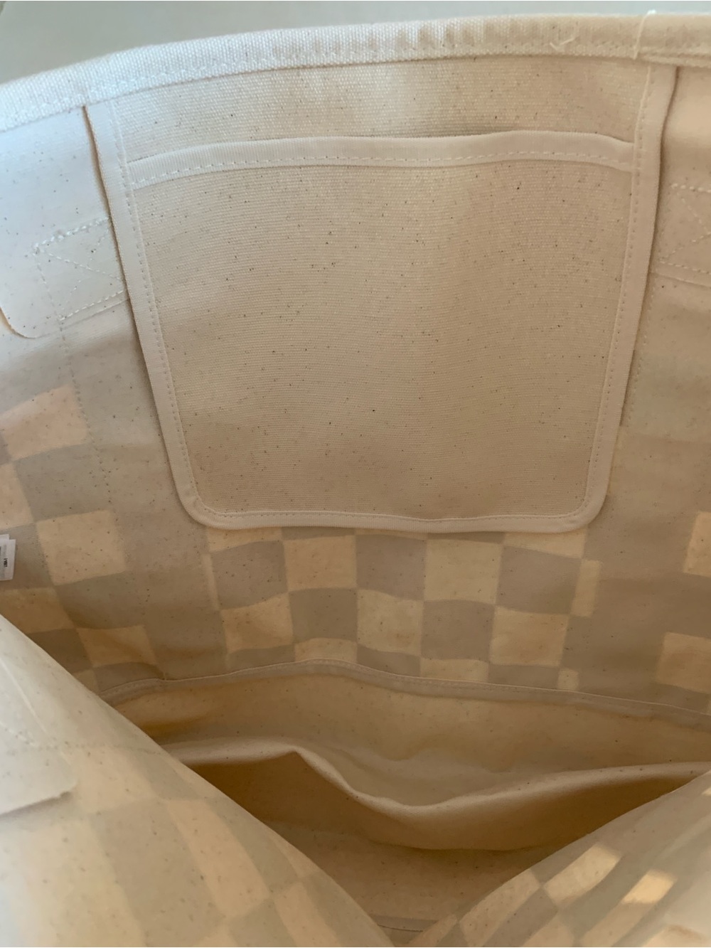 Vans Pergs Checkerboard Canvas Tote Bag Black Antique White NWT - Picture 4 of 9
